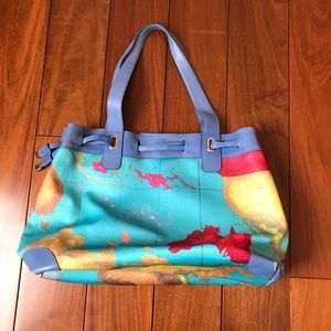 Rare Blue Alviero Martini Prima Classe Hobo Bag